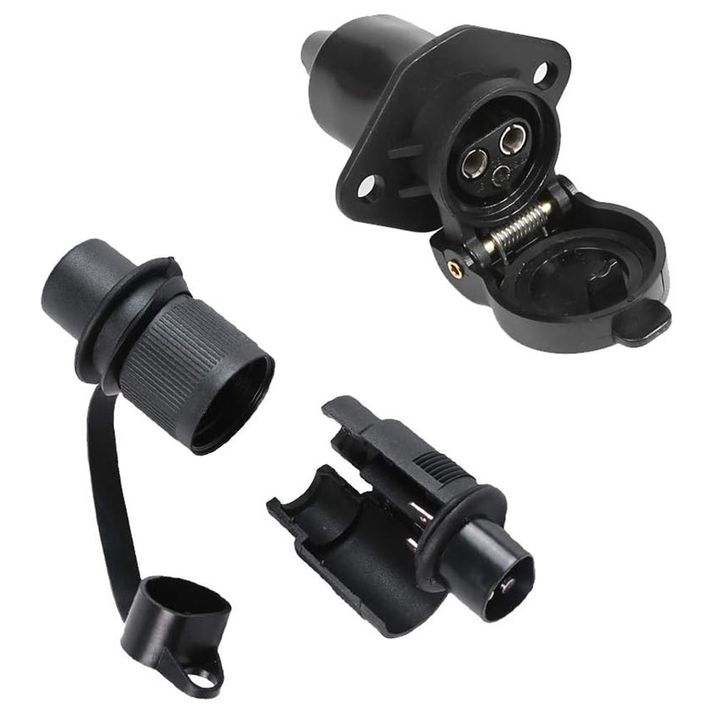 12V 3Pin Trailer Socket Connectors Round 3 Pole Plug-in Trailer Tractor for Caravans Trucks Motorhomes Boats Trailers.