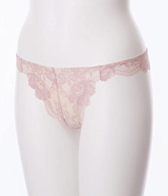 Peach John Miracle Song Light Soft Gentle on the Show Through Clothing T-Back, Pink, M/L, All-Lace, Fit, Skin, Doesn't