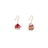 European Asymmetrical Santa and Snowman Christmas Earrings