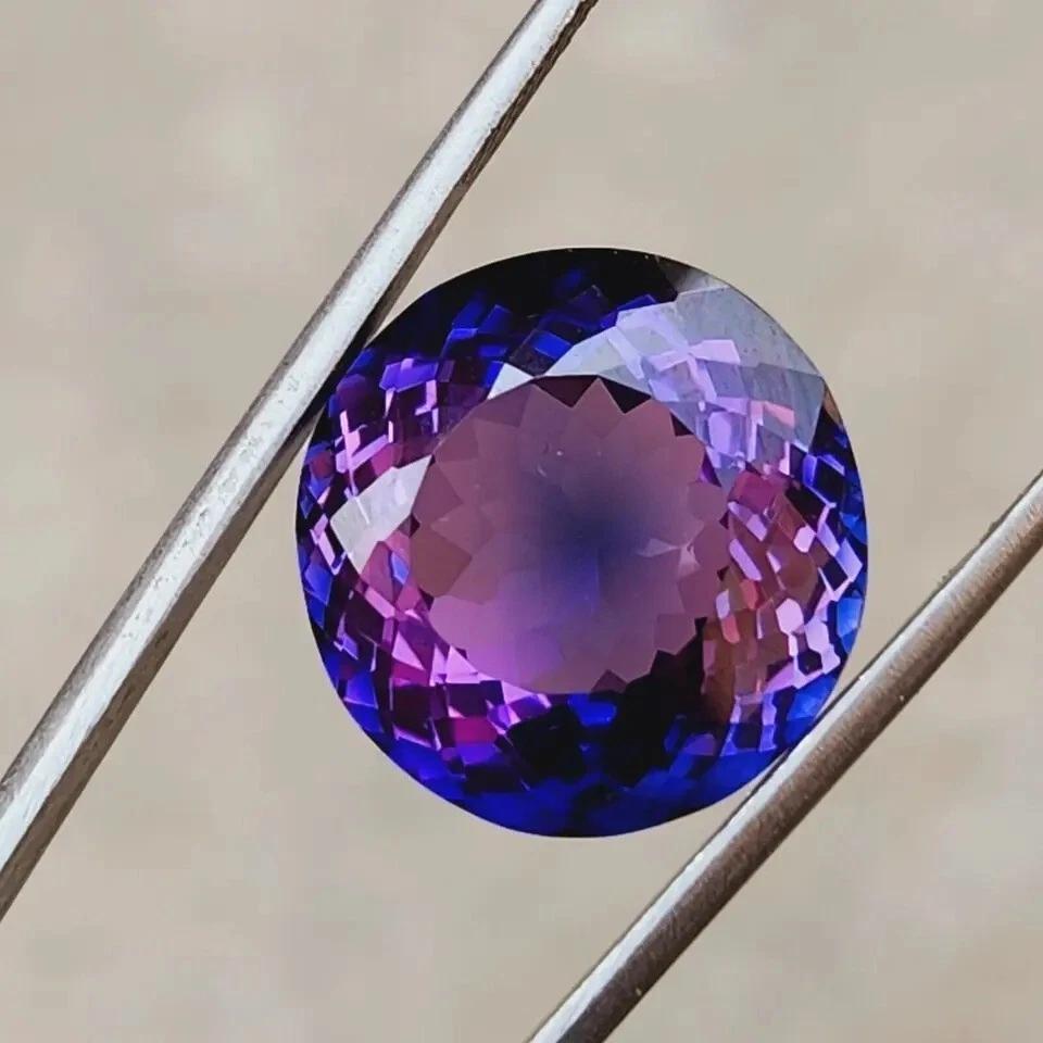 Natural Purple Pink Montana Sapphire Round Cut 8-10 Ct Fabulous Gemstone