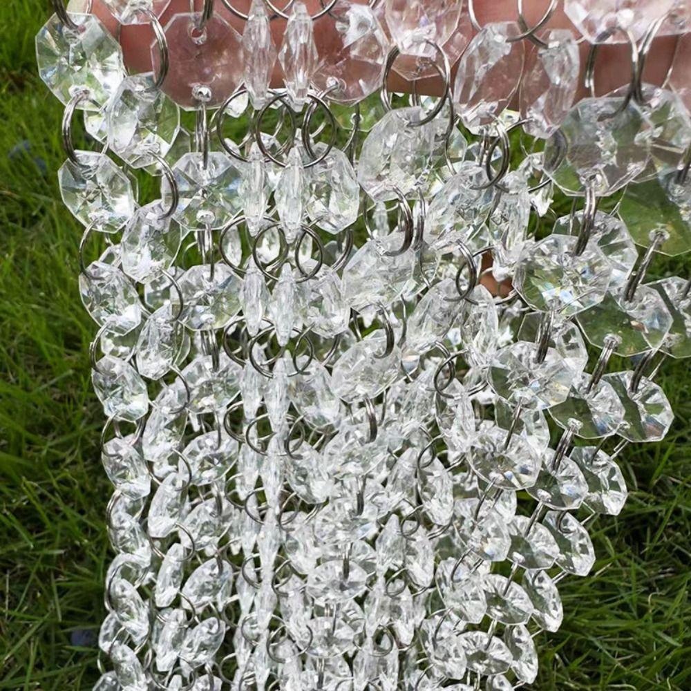10PCS 100cm Clear Beaded Curtain Shinning Transparent Acrylic Chandelier Chain Decoration Hanging Chandelier Accessories