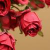7 Heads Burnt Edge Flower Lifelike Flowers Greenery Leaves Bridal Bouquets  Home Decoration