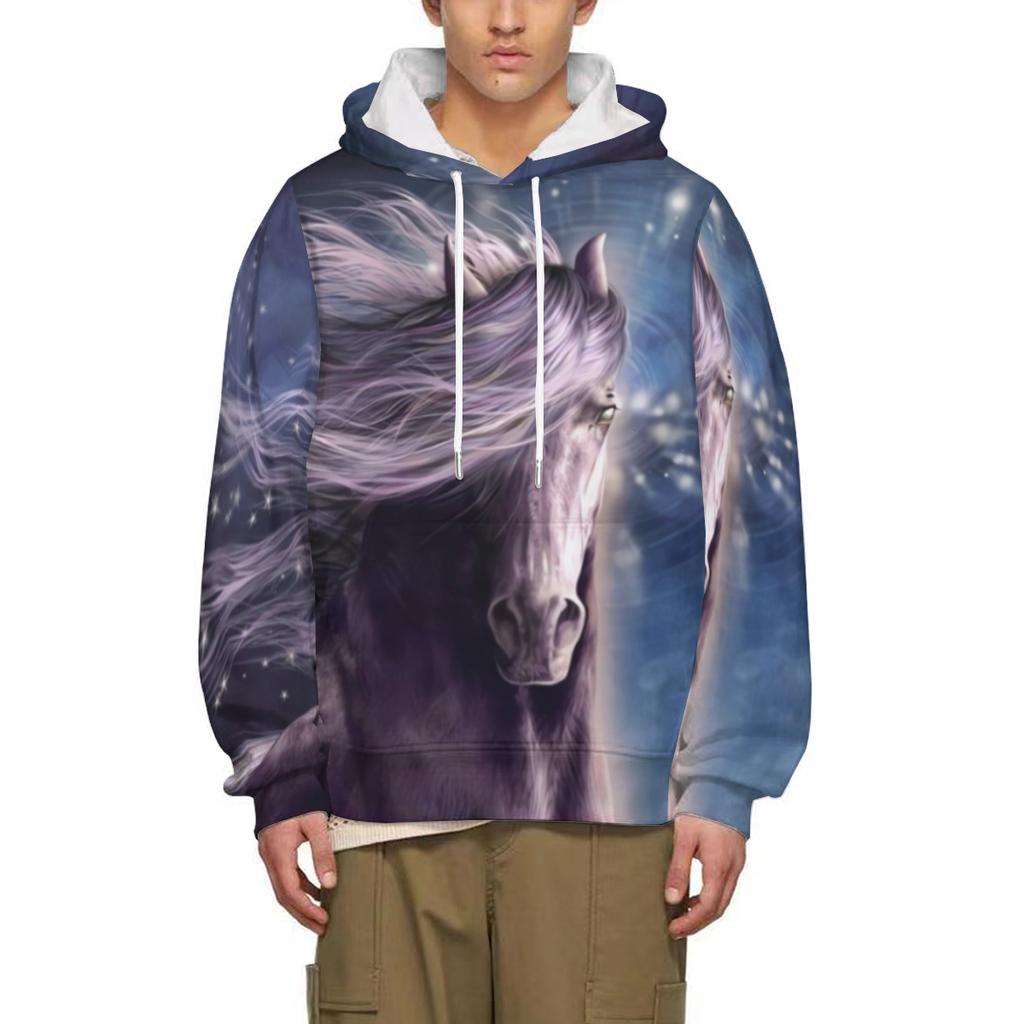 Frühlings- und Herbstmode 3D-Druck Niedliches Tier Pferd Herren-/Damen-Hoodie Street Persönlichkeit Wild Lockeres Oberteil