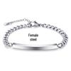 Engravable Titanium Steel Couples Bracelet – Sleek Long Strip Design for Men and Women