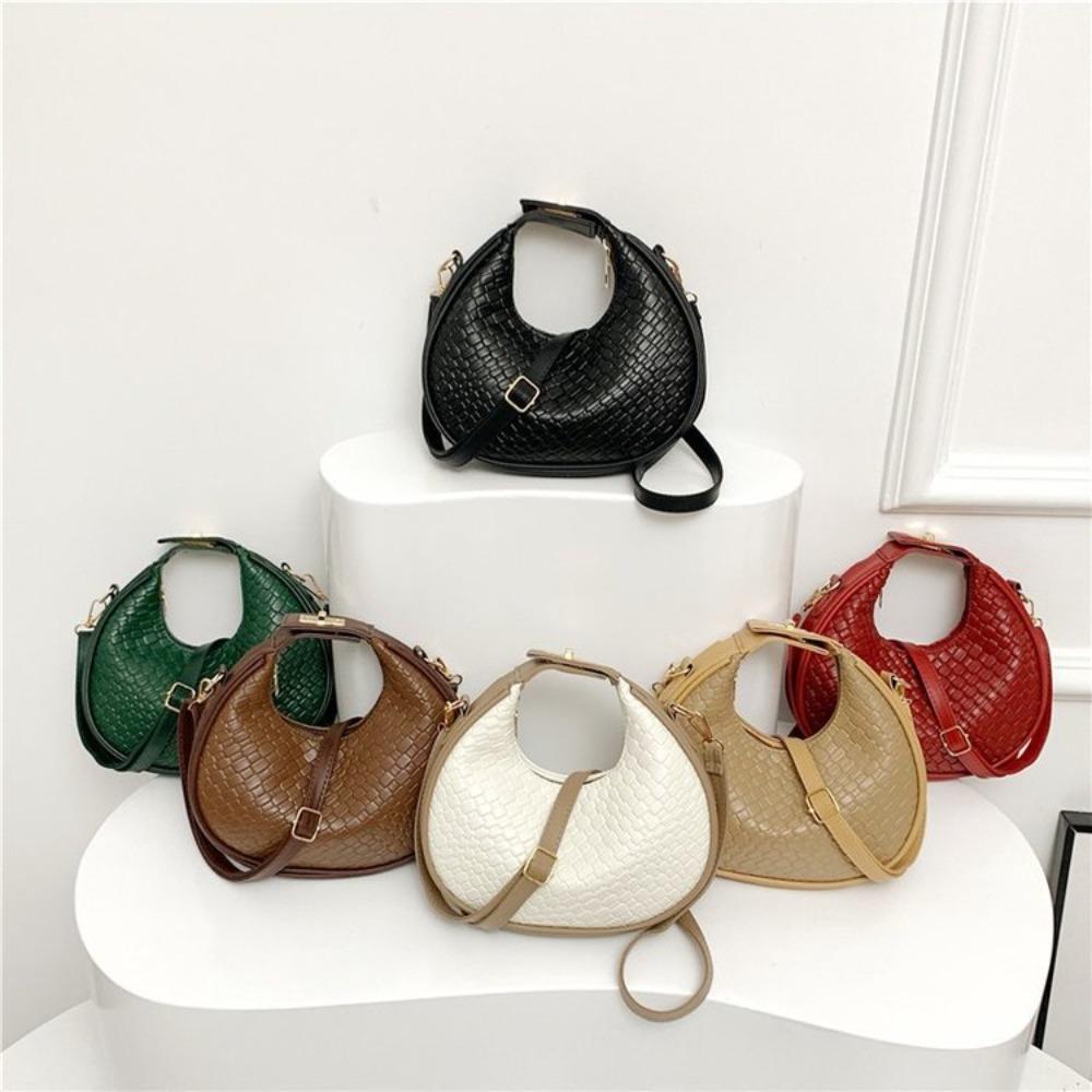 

Texture Crescent Pouch Elegant Crossbody Bag Fashion Hobo Bag Women зелений