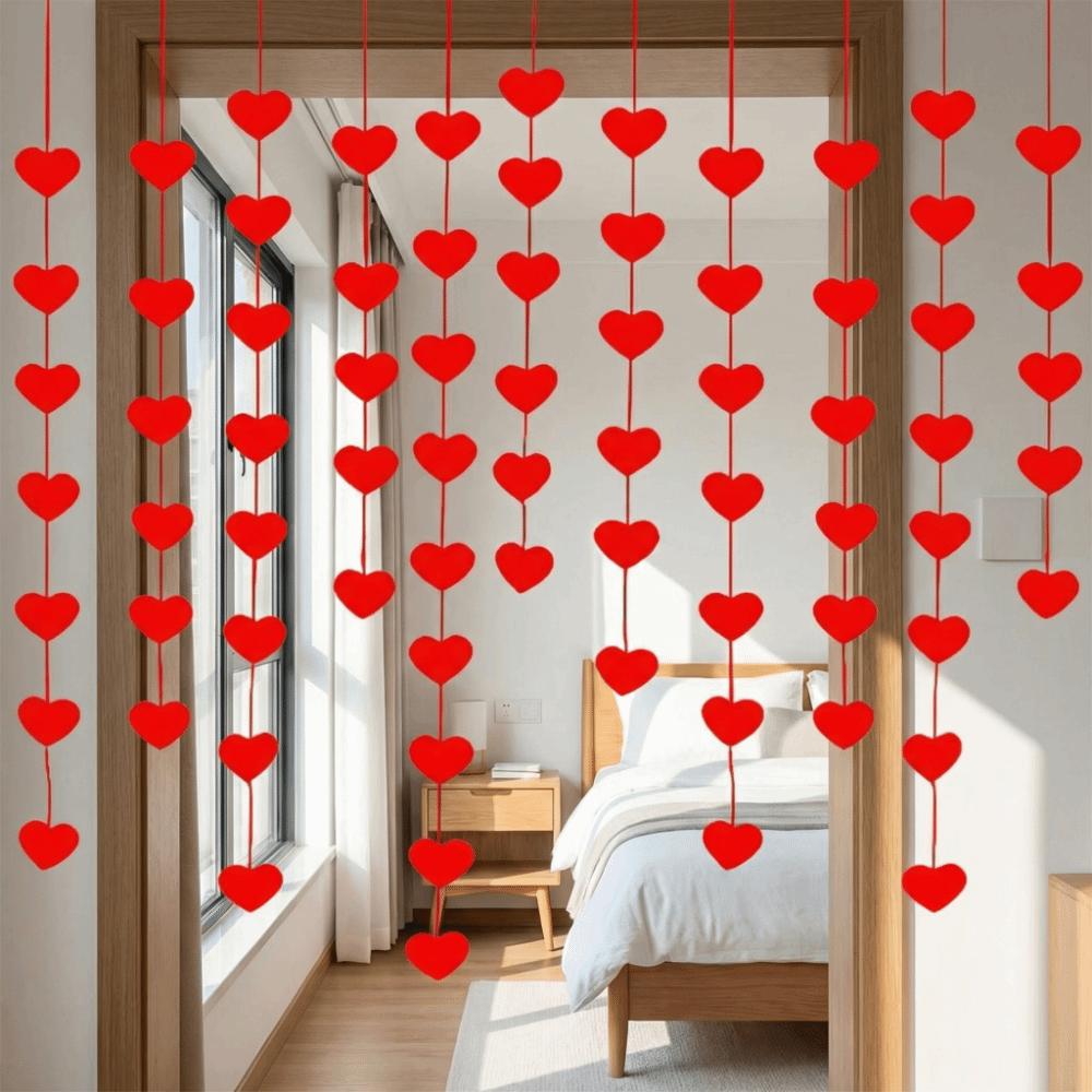 Romantic Love Flower Hanging Curtain DIY Party Supplies Wedding Love Pulling String Garland Decorations Heart Hanging Decoration