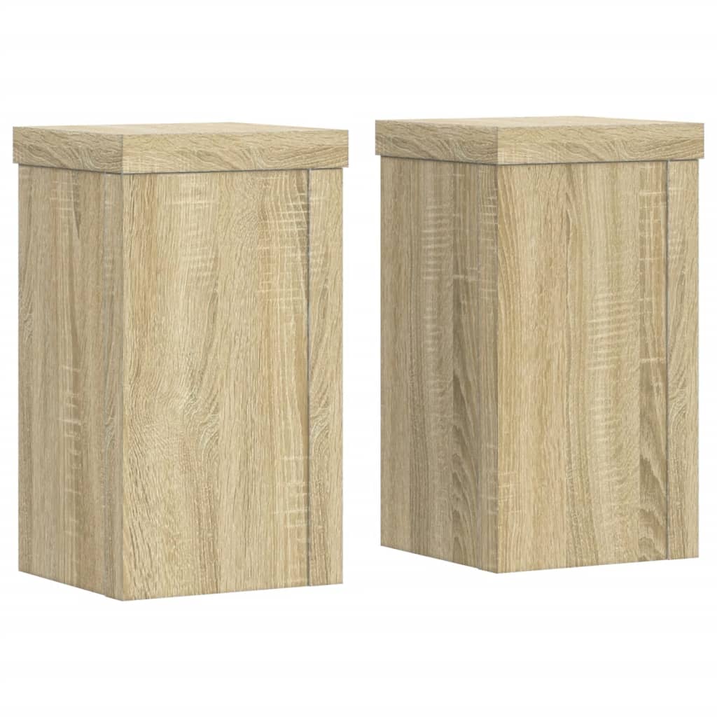 Pflanzenständer Set 2 Stück Sonoma Eiche Optik 10 x 10 x 18 cm Holzwerkstoff