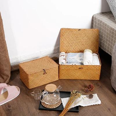 Classic and Retro Seaweed Woven Storage Boxes, Various Bath Towels and Cosmetic Containers, Storage Basket Handicrafts