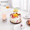 KEMORELA Große Salatschüssel aus klarem Glas - Modernes rundes Design für Eiscreme, Kuchen, Obst und Gemüse, Mikrowellen- und spülmaschinenfest