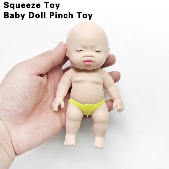 Human Baby Doll Squeeze Toy Flexible Tensile Rebound Cute Baby Doll Pinch Toy Anti-stress Vent Toys Cartoon Doll Squishes Fidget Toy Party Favor