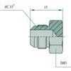 Plug Connection Threaded Connector EV 1/2 - JIC 20 450 81528356 GRANITE