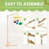 1 Pc Wooden Floor Standing Crib Mobile Arm 153.5 cm Crib Mobile Bed Bell Wooden Bracket for Hanging Bed Bell and Baby Bed Toys