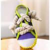 1-Pack Single Sneaker-Style Dog Chew Toy With Knot And Squeaky Ball - Durable Oxford Cloth Dog Chew Toy Suitable For Dogs Weighing 8-25 Lbs