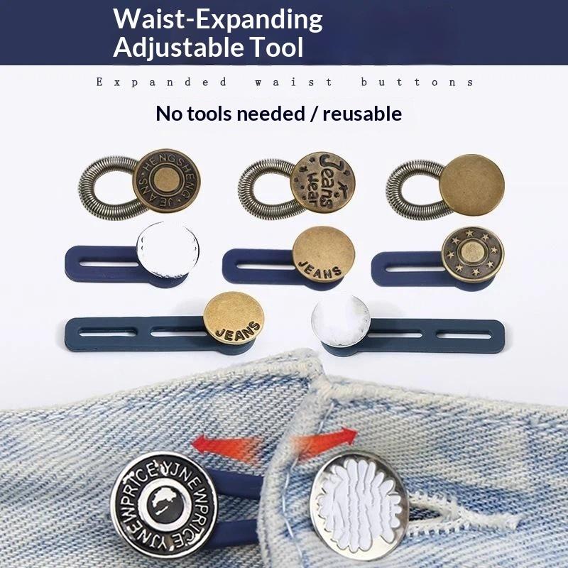 Jeans Button Extender Universal Pants Extender Button For Women Men Adjustable Elastic Waist Silicone Extender Buckle Set