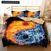 Yin Yang King Queen Duvet Cover Vintage Tai Chi Quilt Cover Divination Bedding Set Oriental Culture Polyester Comforter Cover