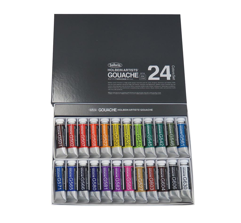 Holbein Opaque Watercolors G715 15ml Set 03715 (Gouache) 24-Color