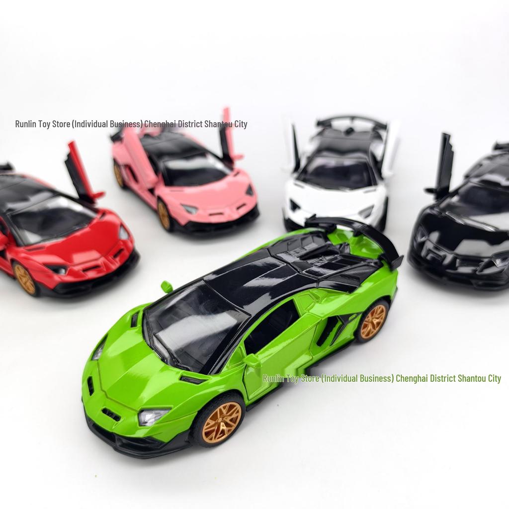 1:32 Alloy Lamborghini Sports Car - 15cm Pull-Back Toy with Openable Doors for Collection and Display