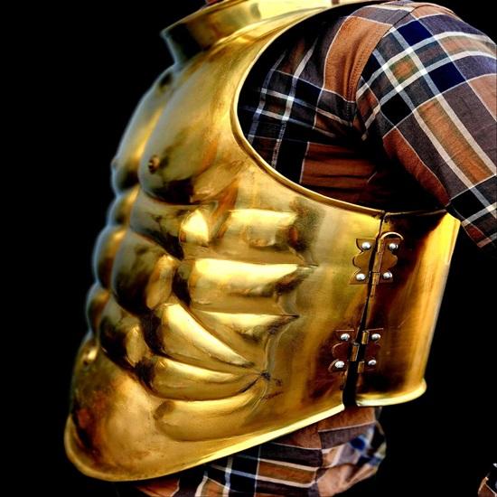 Złota średniowieczna kurtka małży do cosplayu, odgrywania ról i walki najlepszy prezent na Halloween