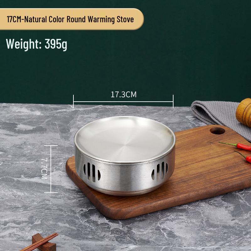 Korean-Style Stainless Steel Round BBQ Warming Stove for Restaurants