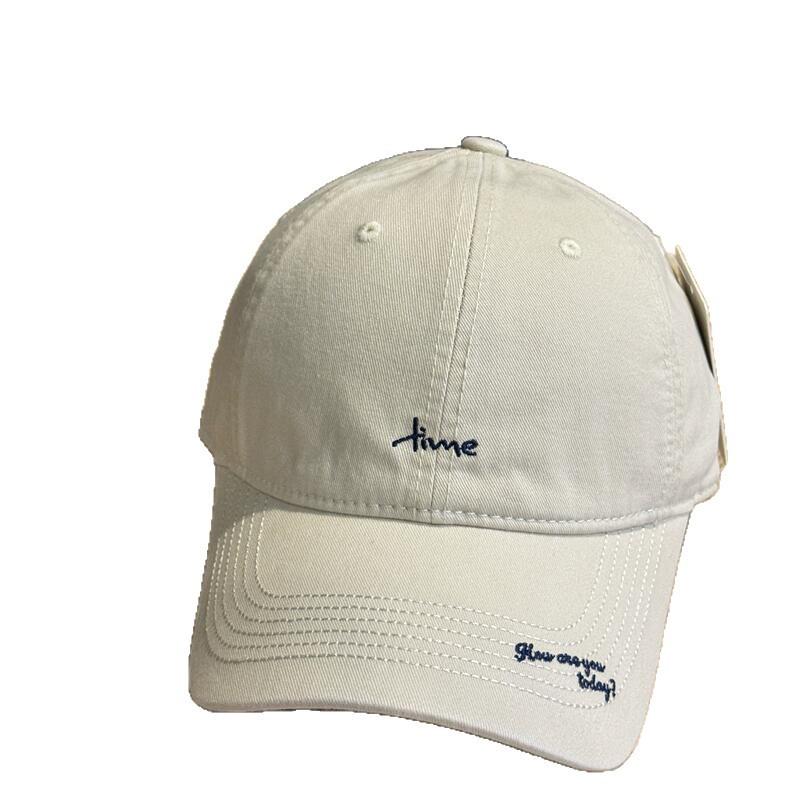 Hat trendy letter embroidered baseball cap for men and women Senli curved brim showing face small street sunscreen sunshade cap