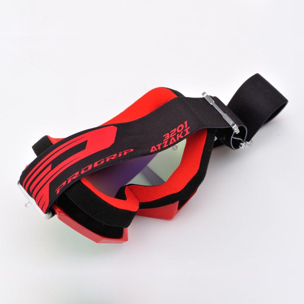 Daytona PROGRIP Goggles 3201FL ATZAKI 97691 Off-Road MIRROR, Red,