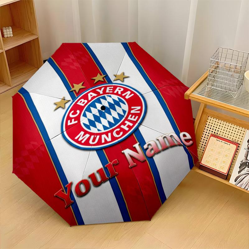 Bayern Munich Automatic 3‑Fold Umbrella 8‑Rib Windproof Folding Umbrella Sun Rain Protection For Outdoor Travel Daily Use