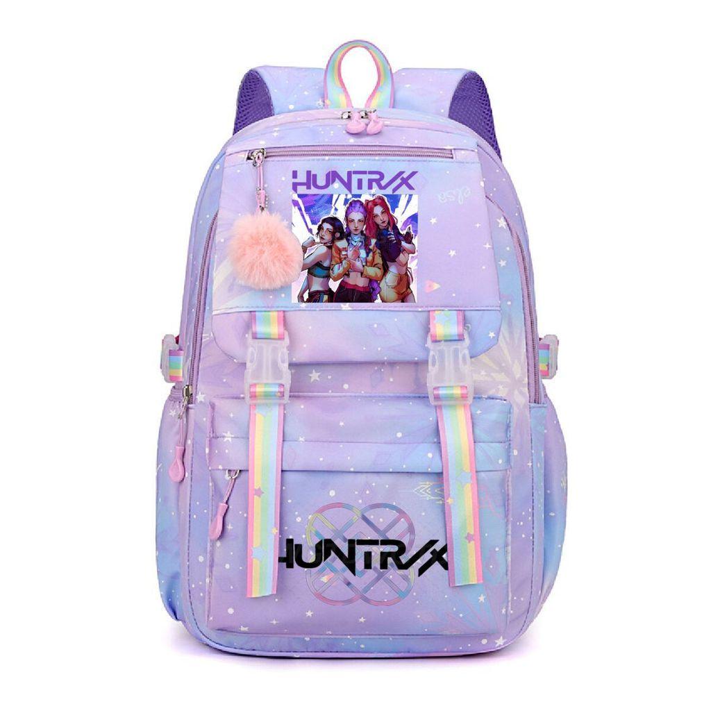 Kids Girls Kpop Rumi Mira Zoey Super Star Singers Printed Backpack Student School Bag
