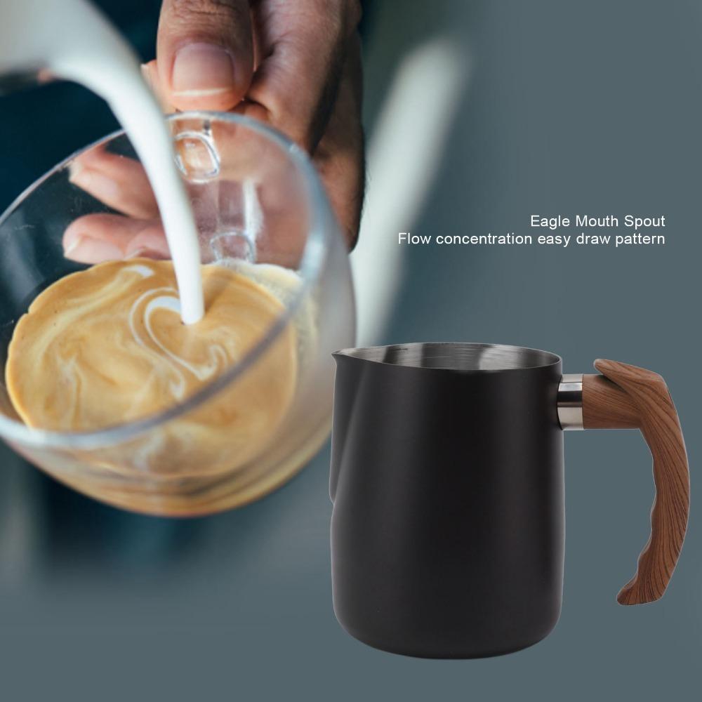 Dripless Spout Stainless Steel Frothing Cup 600ml Capacity Milk Frothing Pitcher  Cappuccino Making