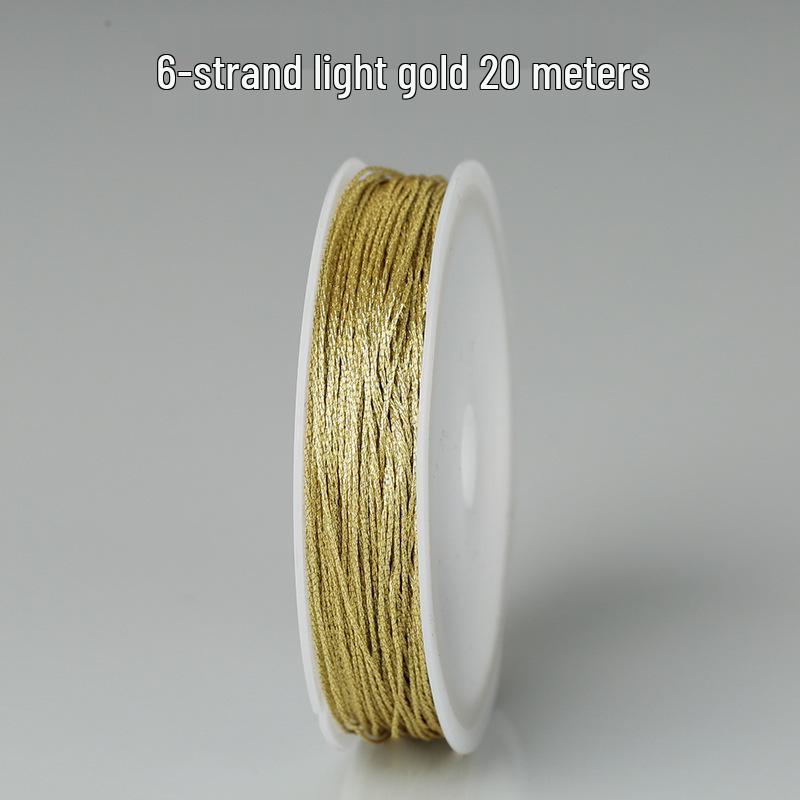 Gold & Silver Colored Thread for DIY Bracelet Weaving - Chinese Knot, Gold Silk & Winding Thread, Small Roll