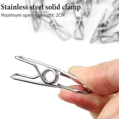 10/20/40 Pezzi Mollette 5cm 6cm Clip in Acciaio Inossidabile Lavaggio Copriletto Appendi Metallo Strumento di Stoccaggio Domestico Mollette per Bucato