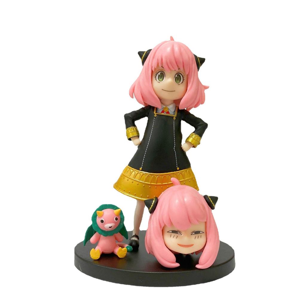 17CM Anime Spy Family Anya Figure Replacement Head Model Toy Gift Collection Action Figure Akimbo Action Boxed