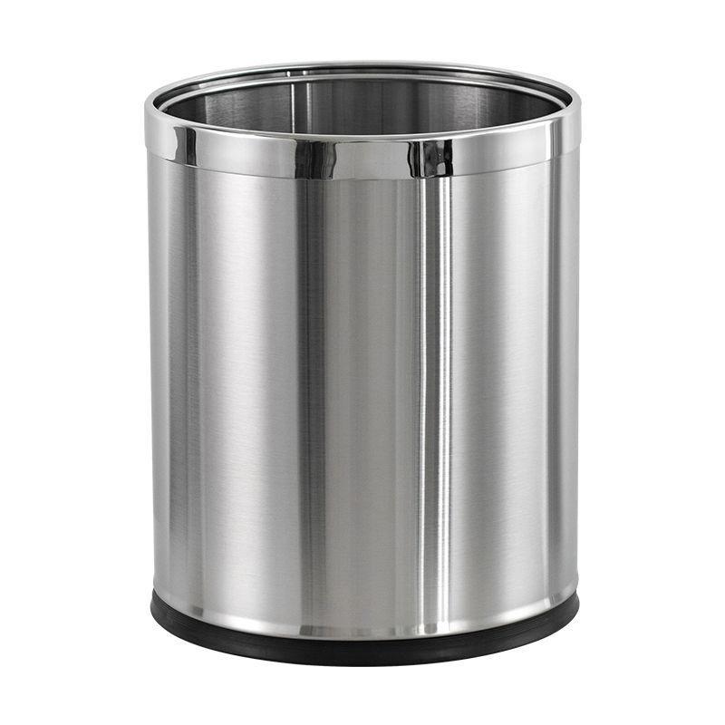 Fireproof Double-Layer Stainless Steel Trash Can for Hotels & Game Rooms