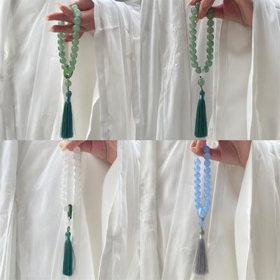 Lijishi Crystal Bead Bracelet, Decorative Pendant, Rosary Beads, Hanging Loop, Brooch, Hanfu Accessory, Handmade