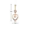 1Pc Hollow Love Heart Crown Rhinestone Bar Belly Button Body Piercing Navel Ring