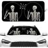 Funny Skull Gothic Hippie Skeleton Black Windshield Sunshade For Car SUV Truck Foldable Uv Ray Reflector Front Window Sun Shade Visor Shield Cover