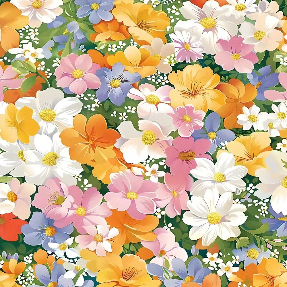 Digital Print Shower Curtain - Nature Scenery, Colorful Floral Pattern, Polyester Fabric, Bathroom & Toilet Decor, 1pc