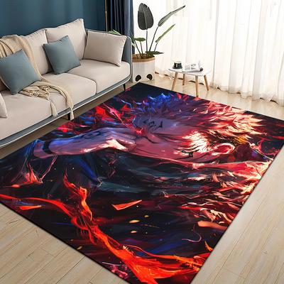 3D Cartoon Jujutsu Kaisen Anime Itadori Yuj Carpet Rug for Living Room Bedroom Home Sofa Decoration,kids Play Non-slip Floor Mat