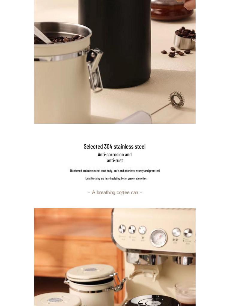 Mini Stainless Steel Coffee Canister with Spoon - Moisture-Proof Storage for Milk Powder, Dried Fruit, and Tea