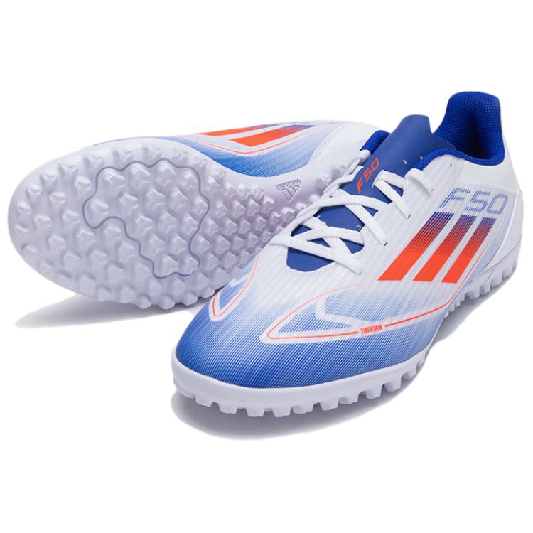 Adidas F50 Series Club Comfortable TF (Rubber Studs) Artificial Turf Soccer Shoes Unisex Soccer Shoes Blue White Orange IF1348