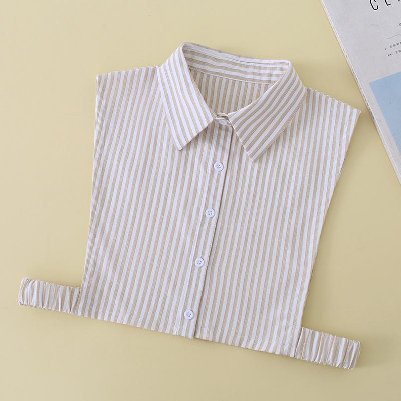 Women Cotton Printed Detachable Lapel Fake Collar Shirt White Ruffles False Collar Woman Removable False Blouse Nep Kraagie