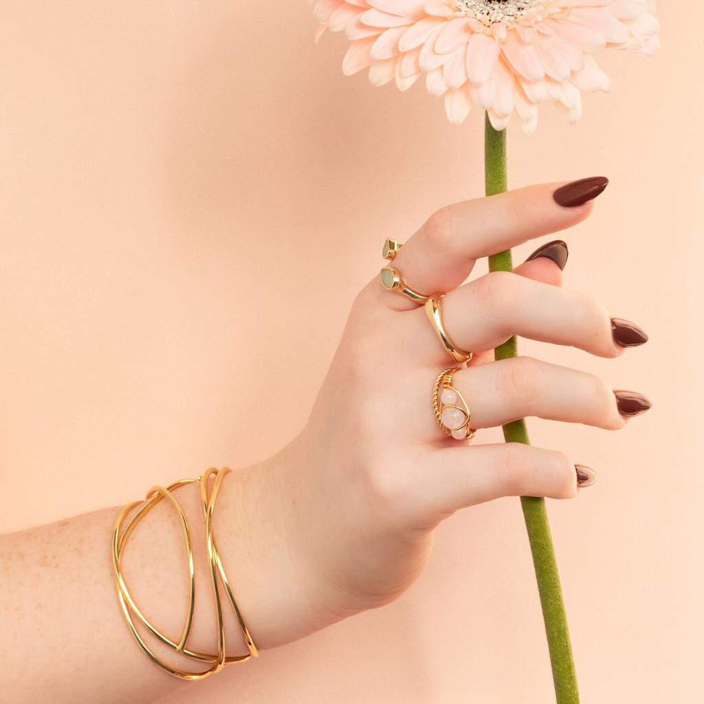 Metal geometric opening bracelet, arm ring, exaggerated and simple versatile bracelet, a cold wind jewelry woman