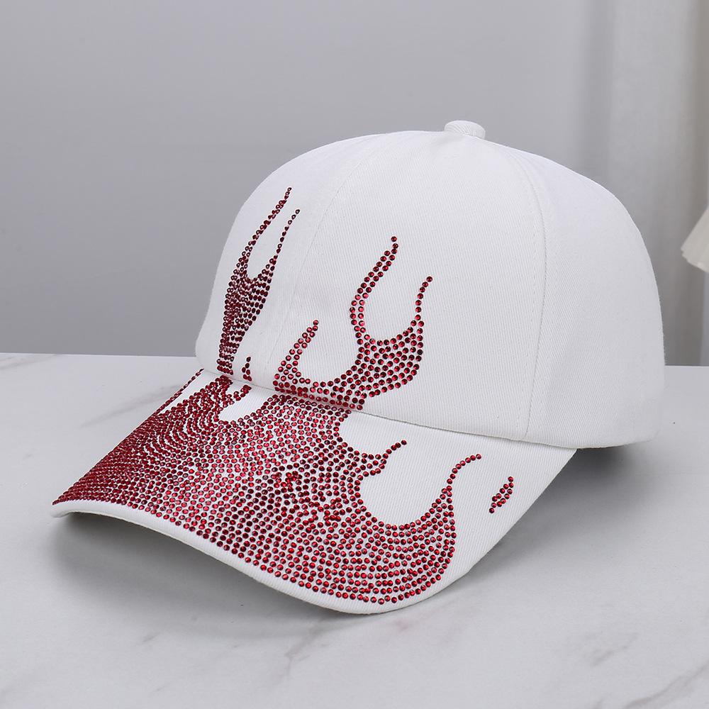 Fashion Hot-drilling Flame Baseball Cap for Men and Women Outdoor Personalized Street Style Sunshade and Sunscreen Cap