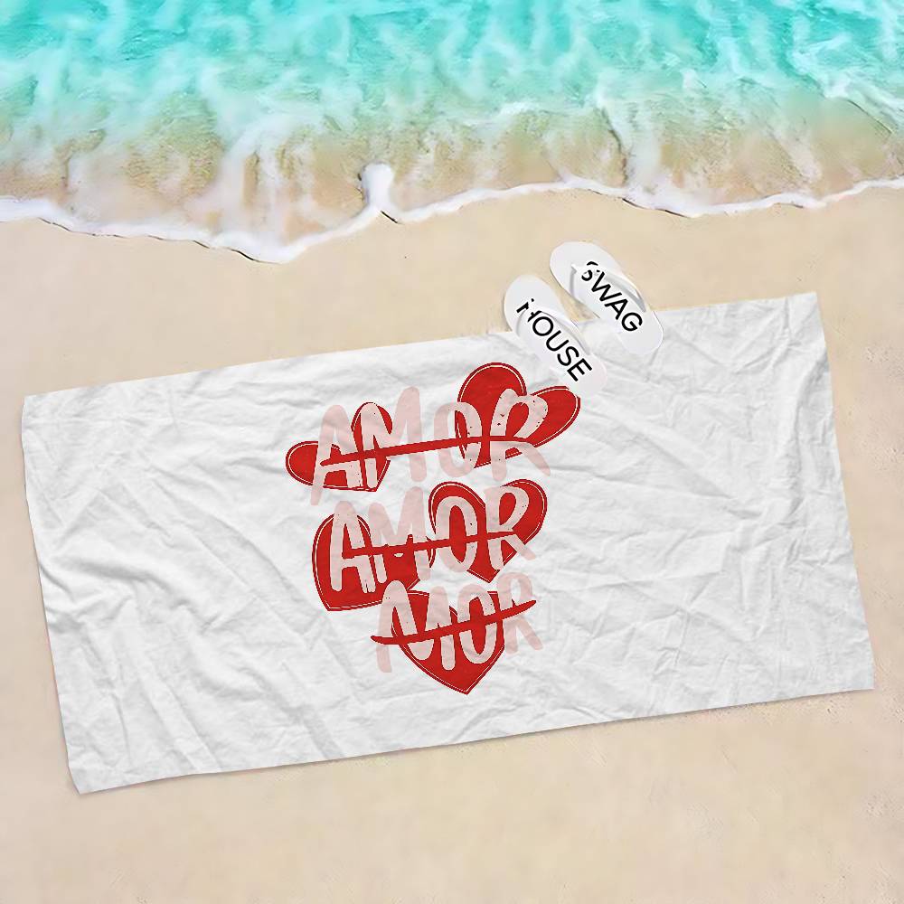 More Amor Por Favor Colorful Bath Towel Microfiber Soft Water Absorbing Breathable For Girl Kids Decorative Cartoon Beach Towel