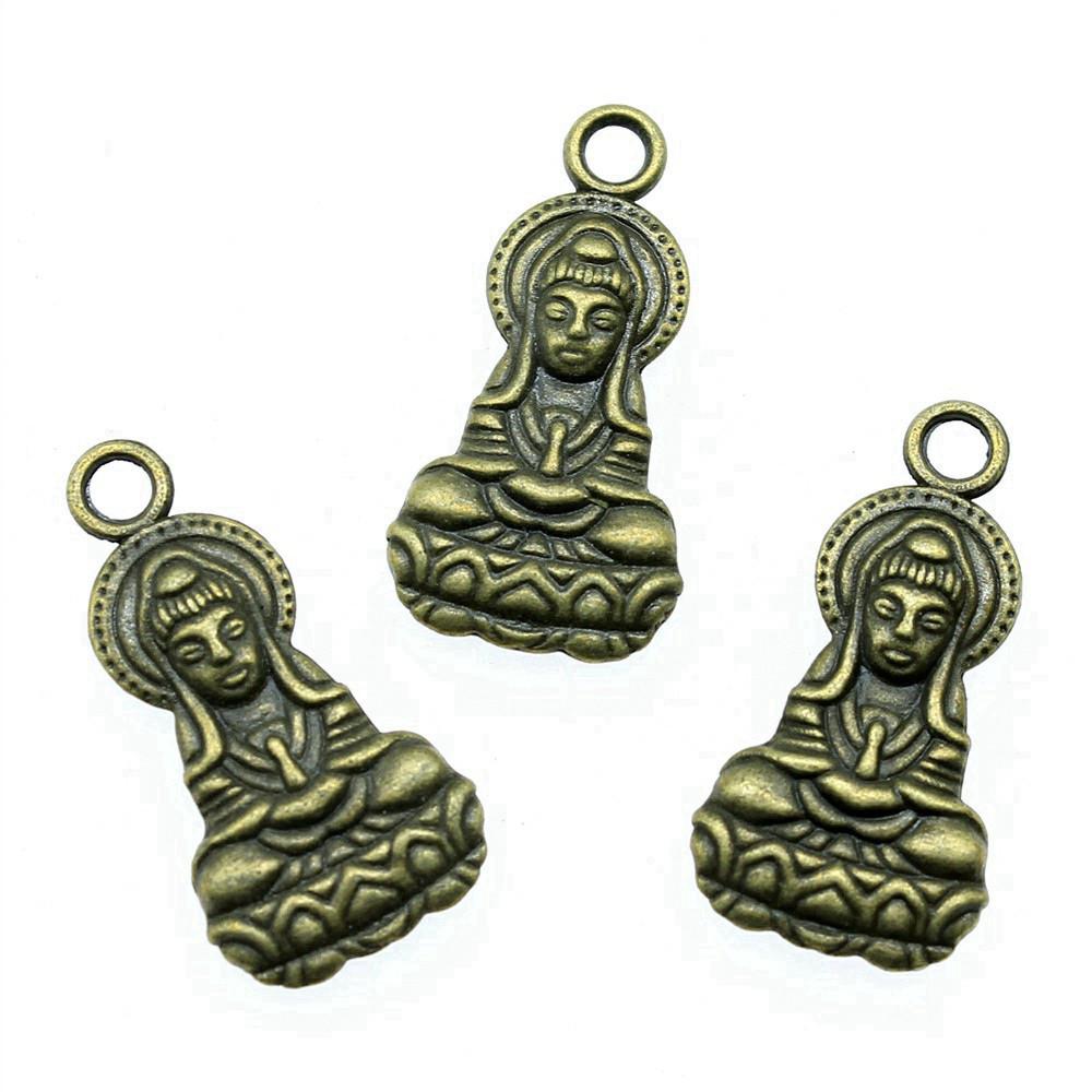 Buddha Statues Charms Multi Color Alloy Pendants For Spiritual Zen Jewelry Making