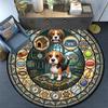 Beagle Adventure Icons Round Area Rug Under Office Chairs Bedroom Living Room Home Decor