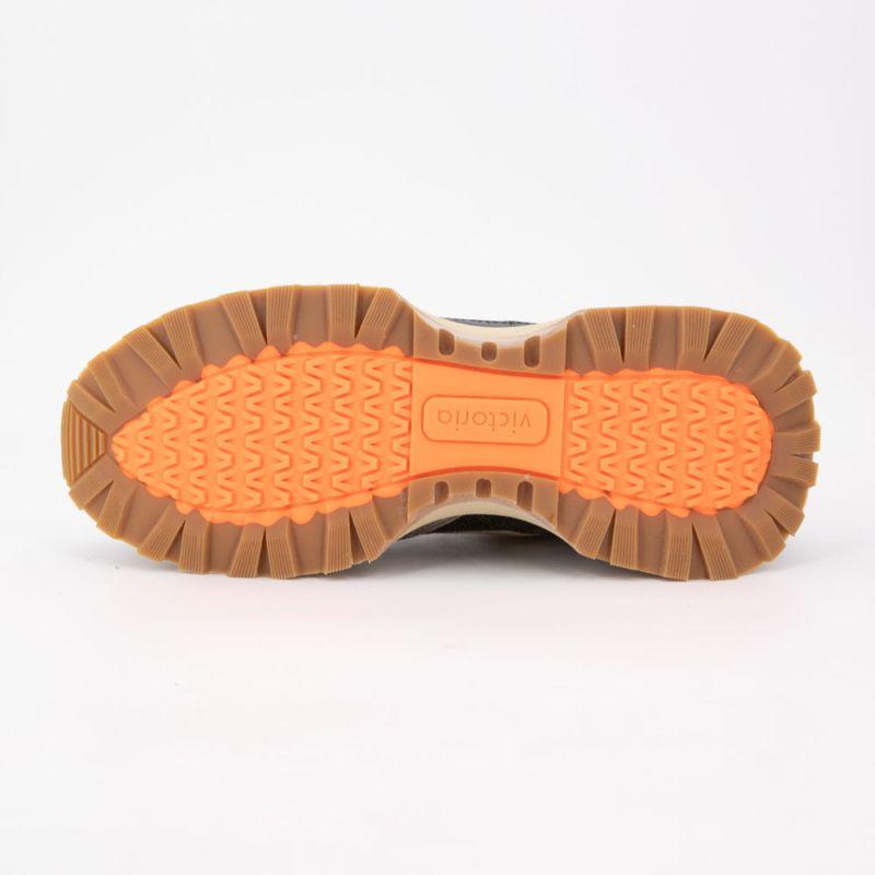 Baskets toiles croûte de cuir rush-urban gris Homme VICTORIA