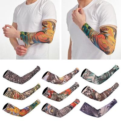 Outdoor Sport Summer Cooling Arm Cover Sun Protection Tattoo Arm Sleeves Flower Arm Sleeves