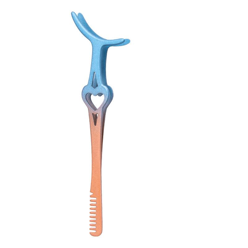 Stainless Steel False Eyelash Assistant Eyebrow Comb Eyelash Curler Curved Mouth Eyelash Tweezers