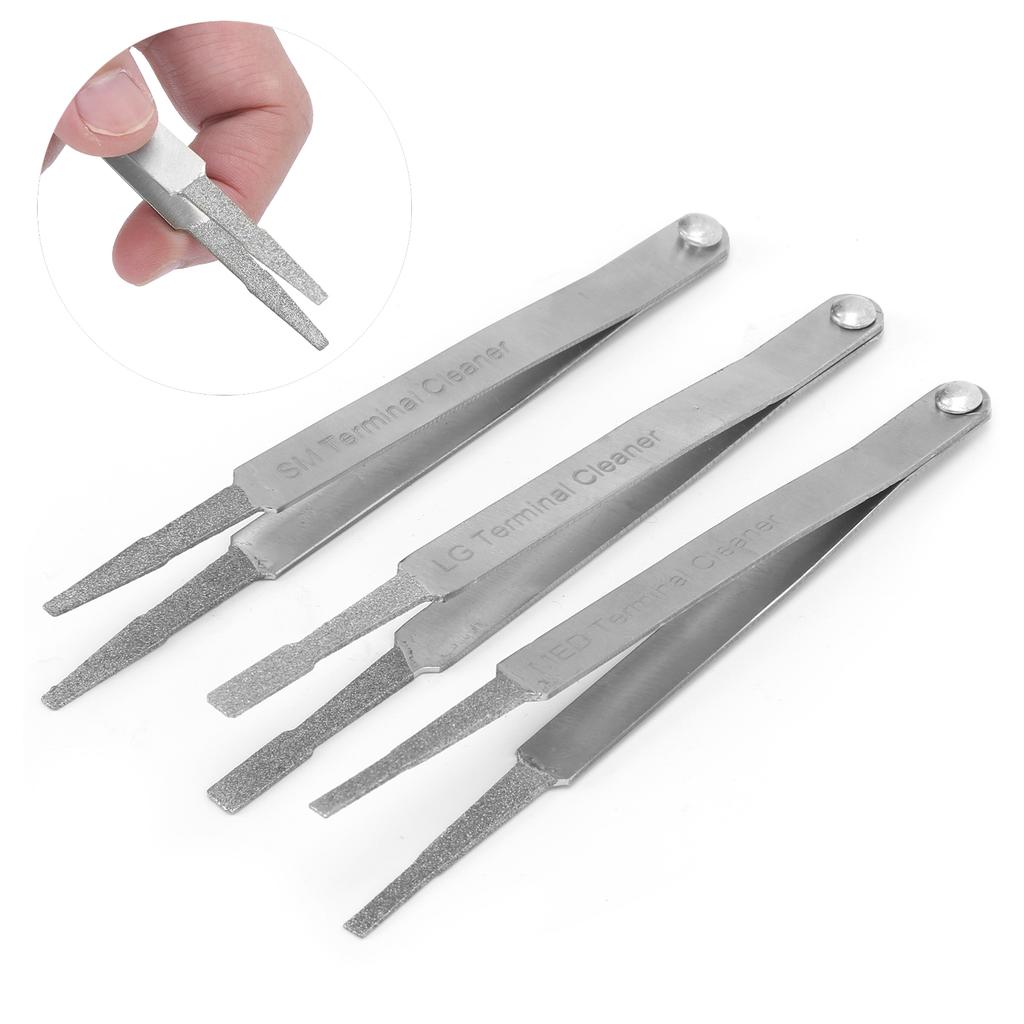 3PCS Terminal Cleaner Set Auto Repairing Hardware Tool for Small Electrical Spade Pin Connector