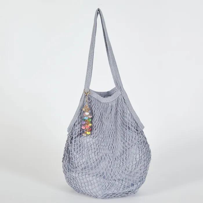 Lara Charm Mesh Bag - GREY